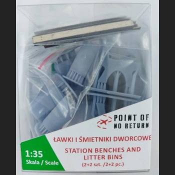 Ławki i śmietniki dworcowe